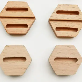 Shape шестоъгълник форма бижута изложба рафт пръстен съхранение багажник дървен държач пръстен държач бижута изложбена стойка пръстен изложбена стойка