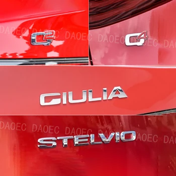 Silver Q2 Q4 GIULIA STELVIO стикер заден LOGO стил значка стикер подходящ за Alfa Romeo Giulia Stelvio модифицирани аксесоари
