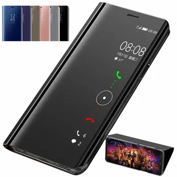 Smart Mirror телефон случай за Samsung Galaxy A32 A12 A02 A03s A52 A42 A72 A 32 12 5G луксозен магнитен кожен флип капак Couqe
