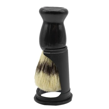 Soft глиган четина дърво брада четка фризьорски салон бръснене инструмент мъже мустаци гребен комплект бръснене стойка титуляр комплект