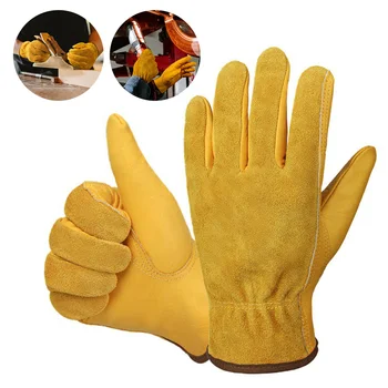 Soft телешка заваръчни ръкавици мъже шофьор лов шофиране ферма градина работа сигурност защита безопасност работници механични ръкавици