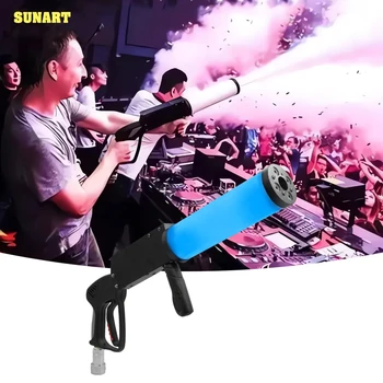 Sunart RGB LED Co2 джет пистолет с 3M маркуч етап ефект осветление за DJ дискотека парти бар клуб Somke машинаМъгла измиване тела