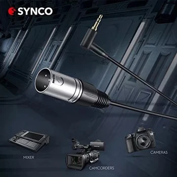 Synco Mic-D1 Излъчващ микрофон Ниски шумове Хипер-кардиоиден микрофон за пушка 48V фантомно захранване за DSLR излъчване, видеокамери, Youtube