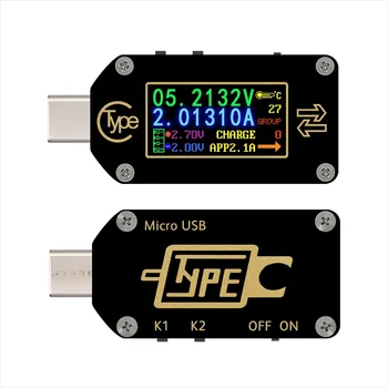 TC66 Бързо зареждане PD протокол откриване Измамен тип C волтметър USB капацитет измервателен уред