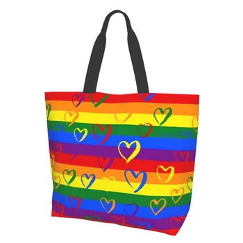 Travel Commuter Tote Bag - Гей гордост сърце голяма пазарска чанта за жени басейн чанта плажни чанти