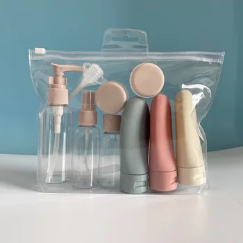 Travel Комплект бутилки за многократна употреба Спрей лосион шампоан душ гел тръба бутилиране козметични празен течен контейнер преносим инструмент за пълнене