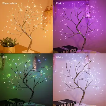 Tree Light Touch Switch DIY изкуствена светлина дърво лампа настолна клон лампа, за парти сватба домашен декор
