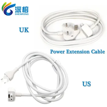 UK / US Plug AC захранващ адаптер за Apple MacBook Pro разширение кабел за зареждане кабел за лаптоп зарядно захранващ кабел адаптер