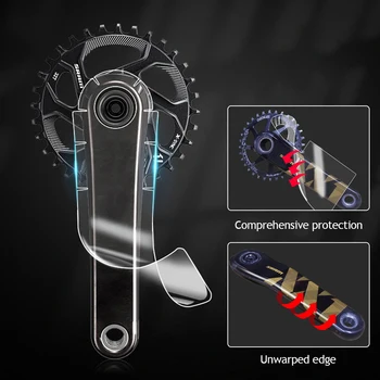 Universal 3pcs планински велосипед манивела защитен филм покритие въглеродни влакна анти-сблъсък MTB манивела ясно стикер защита