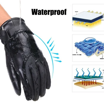 USB отопляеми ръкавици Водоустойчиви нагреватели за ръце PU кожени нагревателни ръкавици Меки зимни топли ръкавици на открито за риболов Езда Колоездене