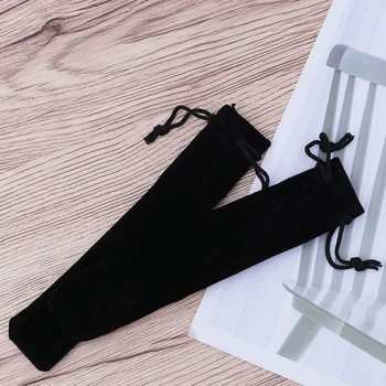 Velvet шнур писалка торбичка ръкав притежателя писалка случай подарък молив чанта черно кадифе греда шнур чанта