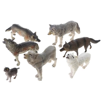  Wolf Toy Figurs Wolf Animal Figures Jungle Animal Model Simulation Dropshipping