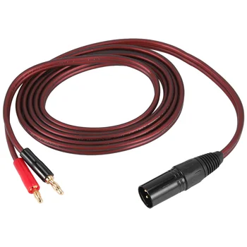 XLR към кабел за бананови високоговорители, XLR 3 пинов мъжки към двоен бананов щепсел Аудио кабел, позлатен 4mm щепсел към XLR3 Pro HiFi