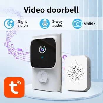Y8 Tuya WiFi видео звънец безжична HD камера PIR откриване на движение IR аларма сигурност Smart Home DoorBell WiFi домофон за дома