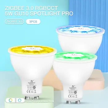 ZigBee 3.0 Smart GU10 Spotlight Pro 5W RGB CCT LED лампа Регулируема магическа крушка Поддръжка Alexa Google App / Voice / RF чрез Zigbee Gateway