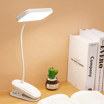 ZK50 гъвкава настолна лампа с клипс безстепенно затъмняване Led настолна лампа акумулаторна нощна светлина за учене четене офис работа