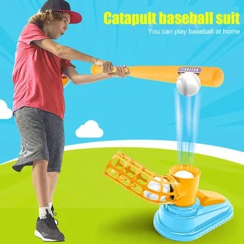 Автоматична машина за бейзболна топка Комплект деца Момчета Момичета Бейзбол Прилеп Практика Стартер Спорт Фитнес Тренировъчни играчки