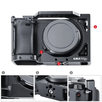 алуминиева сплав черна лесна инсталация монтиране ръчни аксесоари износоустойчив издръжлив държач за влогване камера клетка за Sony A6400