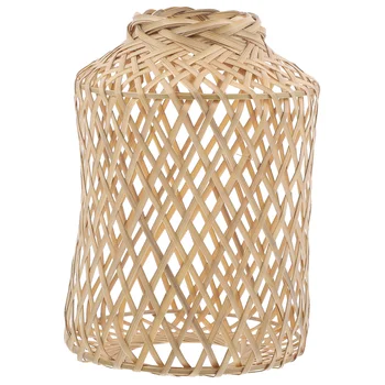 Бамбук абажур фенер светлина таван нюанси декоративни висулка ретро покритие селски тъкани