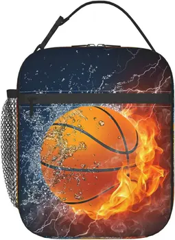 Баскетбол пожар Totes обяд чанта преносими изолирани обяд кутия обратно към училище пикник офис пътуване