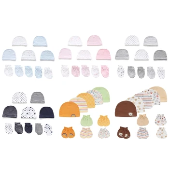 Бебешка болнична шапка и ръкавици комплект памучни зимни шапки ръкавици без драскотина комплект за малко дете новородено унисекс бебе от съществено значение