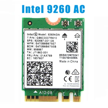 Безжичен Intel 9260 WiFi 5 карта Bluetooth 5.0 M.2 9260NGW 2030Mbps 802.11AC двулентов 2.4G 5G Windows 10 11 за лаптоп PC