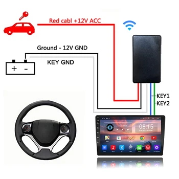 Безжичен волан Интелигентен бутон Вграден акумулаторна батерия Бутон за управление на навигацията на DVD за 2 Din Car DVD плейър