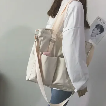 водоустойчива чанта Harajuku чанта корейски пратеник голям едно рамо голям платно чанта голяма пазарска чанта студент капацитет чанта женски японски
