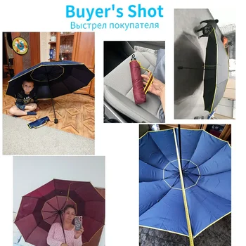 Голям ветроупорен Parapluie качество 3 Топ чадър силен флодинг открит двоен плат чадър голям семеен слънцезащитен дъждоустойчив забавно