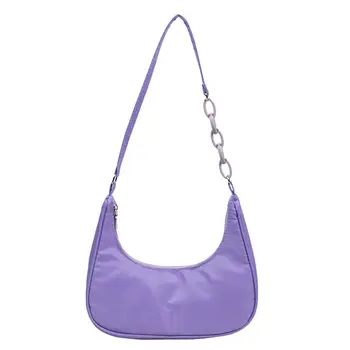 Голям капацитет Hobo прашка кнедли чанта мода случайни найлон Crossbody чанта плътен цвят рамо чанта жени момичета