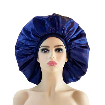 Голям размер копринена спална шапка нощна шапка капак на главата капак сатен Cheveux Nuit за къдрава грижа за косата жени красота поддръжка дизайнер