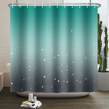 градиент цвят душ завеса модерен минимализъм водоустойчив геометрични завеси за вана с куки вана екран за декорация на дома