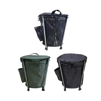 Градинска торбичка за отпадъци Къмпинг с капак с цип Сгъваема 20L градинска кофа за боклук