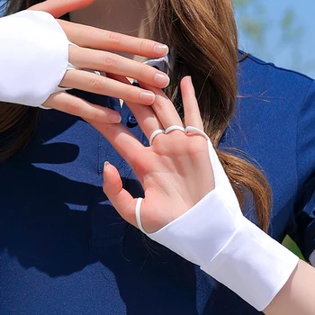 Дамски спортни ръкавици Cool дишаща слънце UV протектор голф ръкавица лед коприна куха палма еластична за тренировка на открито
