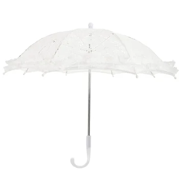 Дантела чадър бял реколта сватба булката чадър дантела чадър чадър малка дантела чадър дръжка плевене снимка подпори