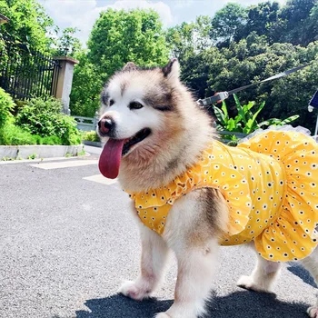 Дейзи печат куче рокля кученце домашни любимци дрехи за средно големи кучета костюм Лабрадор Golden Retriver големи рокли за кучета Disfraz Perro