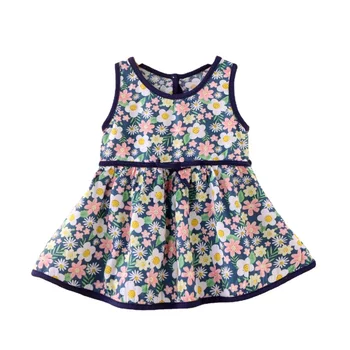 Детска рокля Памучна коприна Летни дрехи за бебета момичета Тънки момичета Рокля на цветя 1-6Y Рокля за новородено
