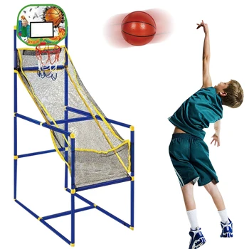 Детски баскетболен обръч Баскетболен обръч с 2 баскетболни топки Спортна игра играчка с помпа Вътрешен баскетболен обръч за коледен подарък