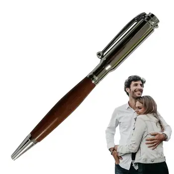 Джобна химикалка джобна метална писалка за мъже със страничен клип дървена химикалка прибираща се писалка колега училище подарък
