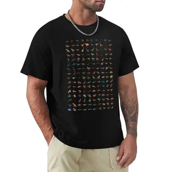 Динозавърски плакат (с имена) V2 черна тениска тежка категория сладки дрехи мъже графични тениски