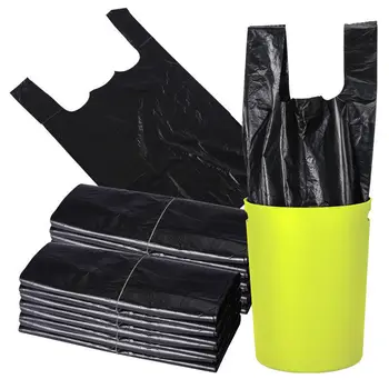 Домакински черни торби за боклук подплатени големи жилетки тип пластмасова торбичка водоустойчива преносима кухня за еднократна употреба имоти торби за боклук