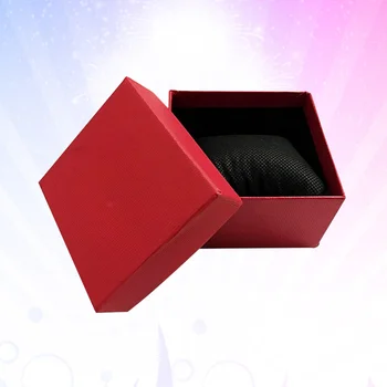 Държач за кутия за гледане Нетъкан текстил възглавница организатор кутия за съхранение на бижута гривна за съхранение подарък случай (случаен цвят)