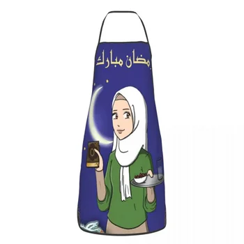 Ейд Мубарак Мюсюлмански Рамадан престилка за жени мъже унисекс лигавник ислямски кухня готвене Tablier кухня готвач печене