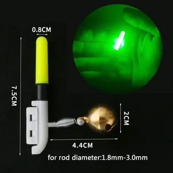 Електронен звънец Светеща лампа Справяне Зареждане на батерията Pesca Night Stick Float Rod Light Bright Lithium Fishing