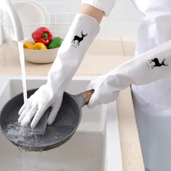 Женски водоустойчив каучук латекс миене на съдове ръкавици кухня трайно почистване домакинска работа домакинска работа инструменти за миене на съдове