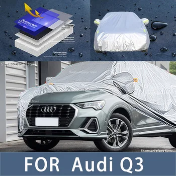 За AUDI Q3 външна защита Пълна автомобилна покривка Снежна покривка Сенник Водоустойчив прахоустойчив екстериор Аксесоари за кола