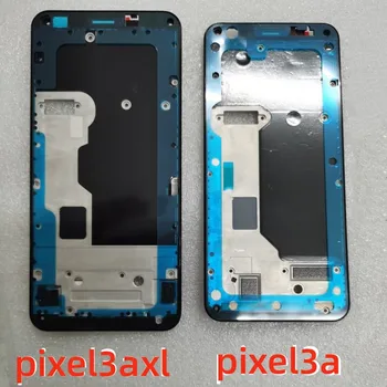 За Google Pixel 3 4 XL 4A 4G 5G 5 5A 3xl 4XL средна рамка + задна врата батерия заден капак LCD дисплей скоба стикерЗамяна