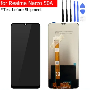 За Realme Narzo 50A RMX3430 LCD дисплей сензорен екран стъкло дигитайзер събрание замяна LCD екран резервни части