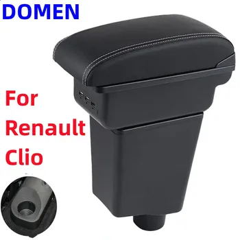За Renault Clio 4 Кутия за подлакътници за кола Централно съдържание на магазина с прибираща се дупка за чаша Голямо пространство Двуслоен USB
