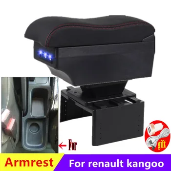 За Renault kangoo Подлакътник Box За Renault kangoo Car Подлакътник кутия централен Кутия за съхранение Retrofit интериор с USB аксесоари за кола